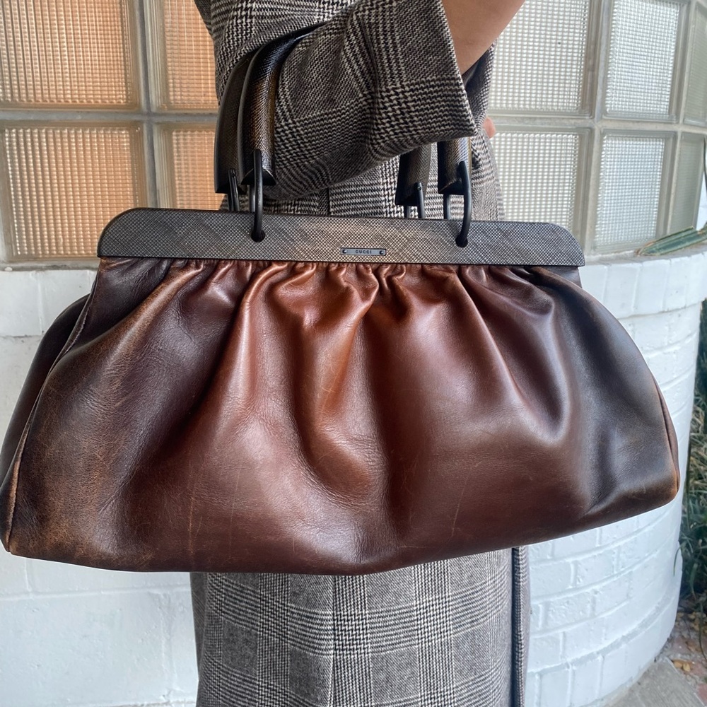 Tom Ford Era Gucci wood handle bag